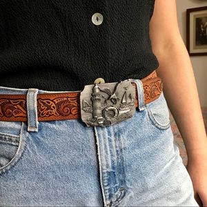 Leather Belt with Pewter Buckle